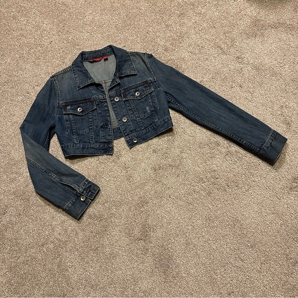 Crop denim jean jacket // Denim Factory women size S - Picture 8 of 9
